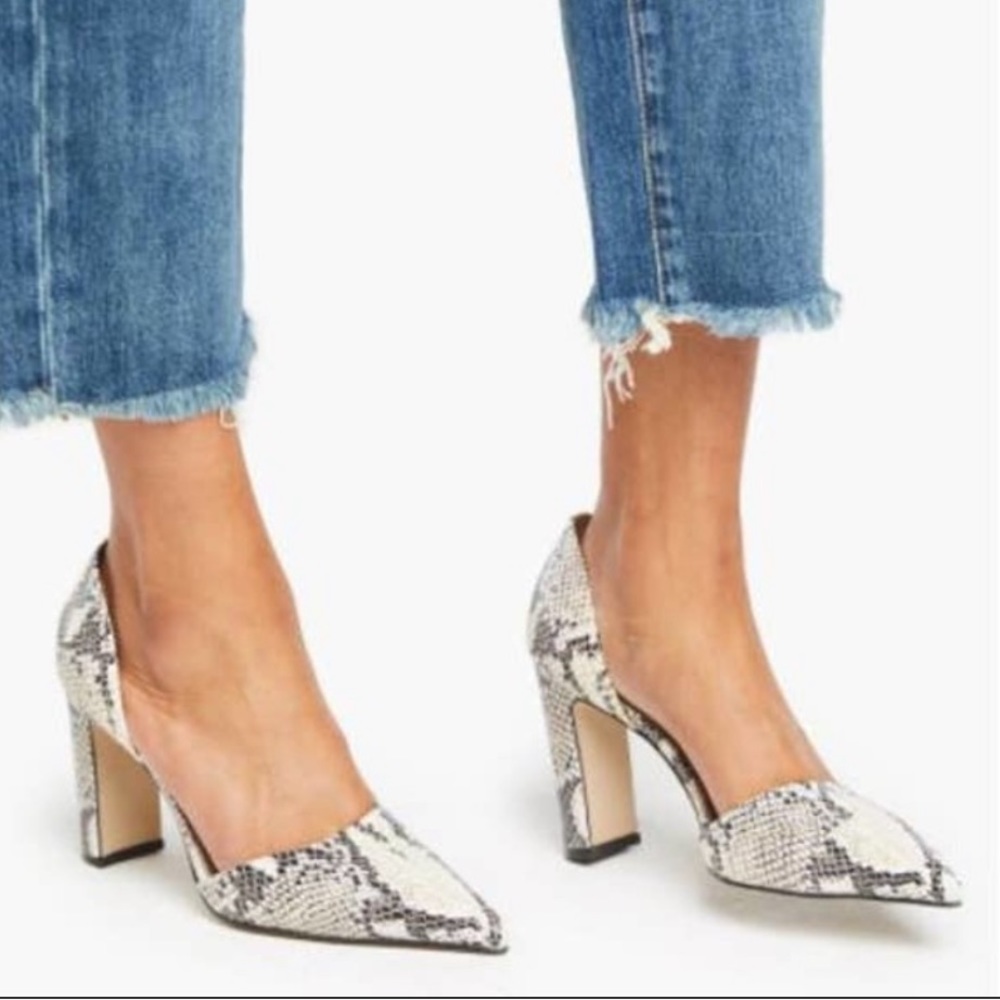 ABLE Sarai Snake Print D'Orsay Heel Leather size 7